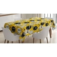 thumbnail image 1 of Ambesonne Emoji Tablecloth Rectangular Table Cover, Modern Funny Face Memphis Art, 60"x90", Mustard Eggshell Black, 1 of 4