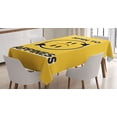 thumbnail image 1 of Ambesonne Emoji Tablecloth Rectangular Table Cover, Modern Happy and Sad Face Art, 60"x90", Mustard Black White, 1 of 4