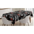 thumbnail image 1 of Ambesonne Emoji Tablecloth Rectangular Table Cover, Not Today Cupid Text Pattern, 60"x90", Black White and Dark Pink, 1 of 4