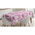 thumbnail image 1 of Ambesonne Emoji Tablecloth Rectangular Table Cover, Pinkish Design Sayings Faces, 52"x70", Off White Magenta, 1 of 4