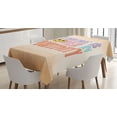 thumbnail image 1 of Ambesonne Emoji Tablecloth Rectangular Table Cover, Positivity Saying Starry Face, 60"x90", Peach Multicolor, 1 of 4