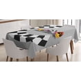 thumbnail image 1 of Ambesonne Emoji Tablecloth Rectangular Table Cover, Racing Funny Face Formula, 52"x70", Pale Grey Mustard Black, 1 of 4