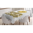 thumbnail image 1 of Ambesonne Emoji Tablecloth Rectangular Table Cover, Simple Classic Smiling Saying, 60"x84", White Mustard Dark Grey, 1 of 4