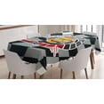 thumbnail image 1 of Ambesonne Emoji Tablecloth Rectangular Table Cover, Speed Lettering Car Racer, 52"x70", Red Grey and Marigold, 1 of 4