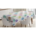 thumbnail image 1 of Ambesonne Emoji Tablecloth Rectangular Table Cover, Spring Floral Happy Character, 60"x90", Ivory Pale Purple Seafoam, 1 of 4