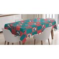 thumbnail image 1 of Ambesonne Emoji Tablecloth Rectangular Table Cover, Tough Panda Retro Radio Tape, 60"x90", Coral and Teal, 1 of 4