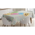 thumbnail image 1 of Ambesonne Emoji Tablecloth Rectangular Table Cover, Xoxo Written Hearts Cartoon, 52"x70", Pale Sage Green and Mustard, 1 of 4