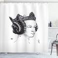 thumbnail image 1 of Ambesonne Empress Shower Curtain, Historic Noble Hairstyle, 69"Wx84"L, Charcoal Grey White, 1 of 4