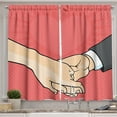 thumbnail image 1 of Ambesonne Engagement Kitchen Curtains, Halftone Pop Art, 55"x39", Dark Coral Beige, 1 of 3