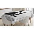 thumbnail image 1 of Ambesonne Engagement Tablecloth Rectangular Table Cover, Marriage Proposal, 52"x70", Black and White, 1 of 4