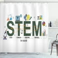 thumbnail image 1 of Ambesonne Engineering Theme Shower Curtain, Science Stem Text, 69"Wx70"L, White Multicolor, 1 of 5