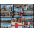 thumbnail image 1 of Ambesonne England Jigsaw Puzzle, City Landmarks Floral, Heirloom-Quality Fun Activity for Family Durable Cardboard, 1000 pcs, Blue Red, 1 of 5