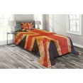 thumbnail image 1 of Ambesonne England Quilted Coverlet 2 Pcs, Union Jack Motif Grunge, Twin Size, Night Blue Vermilion, 1 of 2