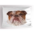 thumbnail image 1 of Ambesonne English Bulldog Pillow Sham, Polygon Dog, 26" X 20", Brown Beige, 1 of 2