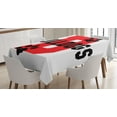 thumbnail image 1 of Ambesonne English Bulldog Tablecloth Rectangular Table Cover, Paw Print Motif, 52"x70", Red Black White, 1 of 3
