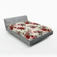 thumbnail image 1 of Ambesonne English Garden Fitted Sheet, Romantic Roses, Queen Size, Champagne Multicolor, 1 of 3