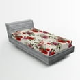 thumbnail image 1 of Ambesonne English Garden Fitted Sheet, Romantic Roses, Twin XL Size, Champagne Multicolor, 1 of 3
