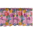 thumbnail image 1 of Ambesonne English Garden Window Valance, Creative Art Design Pattern with Colorful Roses, Curtain Valance for Kitchen Bedroom Decor with Rod Pocket, 54" X 12", Baby Pink and Multicolor, 1 of 2