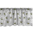 thumbnail image 1 of Ambesonne Entomology Valance Pack of 2, Bumblebees and Orchids, 54"X18", Yellow Charcoal Grey, 1 of 4