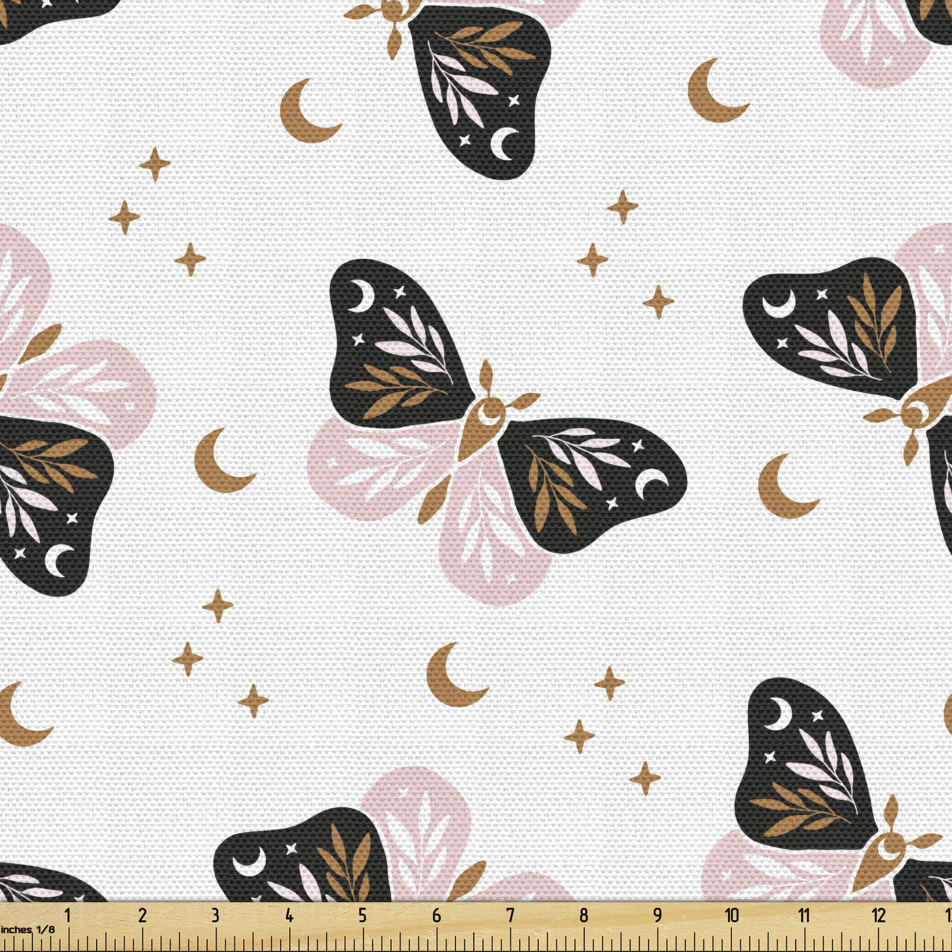 Ambesonne Esoteric Moth Fabric by the Yard, Art Antique Astronomy, 1 ...