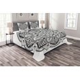 thumbnail image 1 of Ambesonne Ethic Quilted Bedspread Set 3 Pcs, Mandala Black White Art, King Size, Black White, 1 of 3
