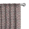 thumbnail image 1 of Ambesonne Ethnic Window Curtains, Aztec Influenced Triangles, Each 28" W x 84" L, Beige Dried Rose, 1 of 4