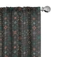 thumbnail image 1 of Ambesonne Ethnic 4-Panel Curtains, Bohemian Square Formations, 56"x84", Dark Taupe and Multicolor, 1 of 4