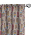 thumbnail image 1 of Ambesonne Ethnic Window Curtains, Colorful Feathers Boho Art, Each 28" W x 84" L, Dark Coral and Sea Blue, 1 of 4
