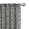 thumbnail image 1 of Ambesonne Ethnic Window Curtains, Colorful Stripes Squares Art, Each 28" W x 63" L, Pale Orange and Sea Blue, 1 of 4