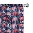 thumbnail image 1 of Ambesonne Ethnic 4-Panel Curtains, Elephants Geometric Motifs, 56"x84", Dark Pink Navy Blue, 1 of 4