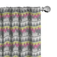 thumbnail image 1 of Ambesonne Ethnic Window Curtains, Geometrical, Each 28" W x 63" L, Grey Pink Yellow, 1 of 4