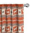 thumbnail image 1 of Ambesonne Ethnic 4-Panel Curtains, Llama and Folk Motif Pattern, 56"x63", Burnt Sienna Brown, 1 of 4