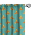 thumbnail image 1 of Ambesonne Ethnic Window Curtains, Mexican Sombrero Hats Design, Each 28" W x 84" L, Dark Seafoam and Orange, 1 of 4