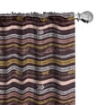 thumbnail image 1 of Ambesonne Ethnic Window Curtains, Native Like Design Elements, Each 28" W x 63" L, Seal Brown and Pale Coffee, 1 of 3