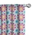 thumbnail image 1 of Ambesonne Ethnic Window Curtains, Orient Mosaic Style Details, Each 28" W x 95" L, Purple Pale Azure Blue, 1 of 4