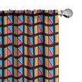 thumbnail image 1 of Ambesonne Ethnic Window Curtains, Ruler-Like Triangles Art, Each 28" W x 63" L, Pastel Pink Blue Orange, 1 of 4