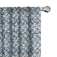thumbnail image 1 of Ambesonne Ethnic Window Curtains, Scales Stripes Grunge, Each 28" W x 95" L, Navy Blue and Cream, 1 of 5