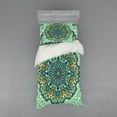 thumbnail image 1 of Ambesonne Ethnic Bedding Set 3 Pcs, Abstract Flower Vibrant, Twin, Pale Yellow Turquoise, 1 of 3