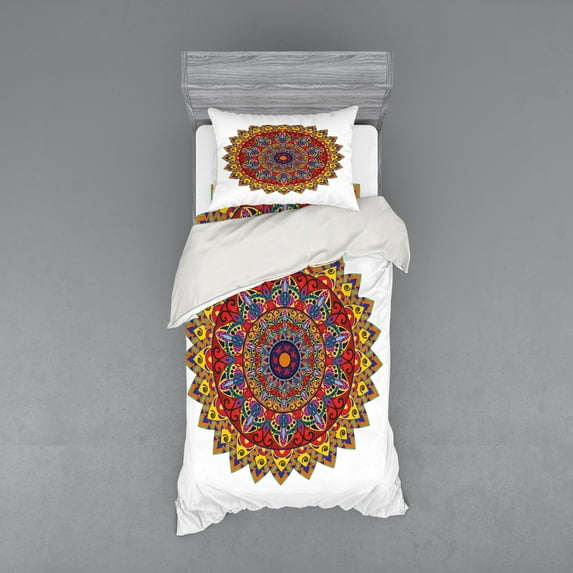 Ambesonne Ethnic Bedding Set 3 Pcs, Hippie Bohem, Twin XL, Multicolor