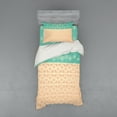 thumbnail image 1 of Ambesonne Ethnic Bedding Set 3 Pcs, and Lotus Motifs, Twin, Turquoise and Coral, 1 of 2