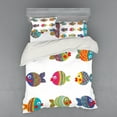 thumbnail image 1 of Ambesonne Ethnic Bedding Set 4 Pcs, Cartoon Fish, Queen, Multicolor, 1 of 3