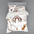 thumbnail image 1 of Ambesonne Ethnic Bedding Set 4 Pcs, Chef Old Feather, Queen, Marigold Beige, 1 of 2