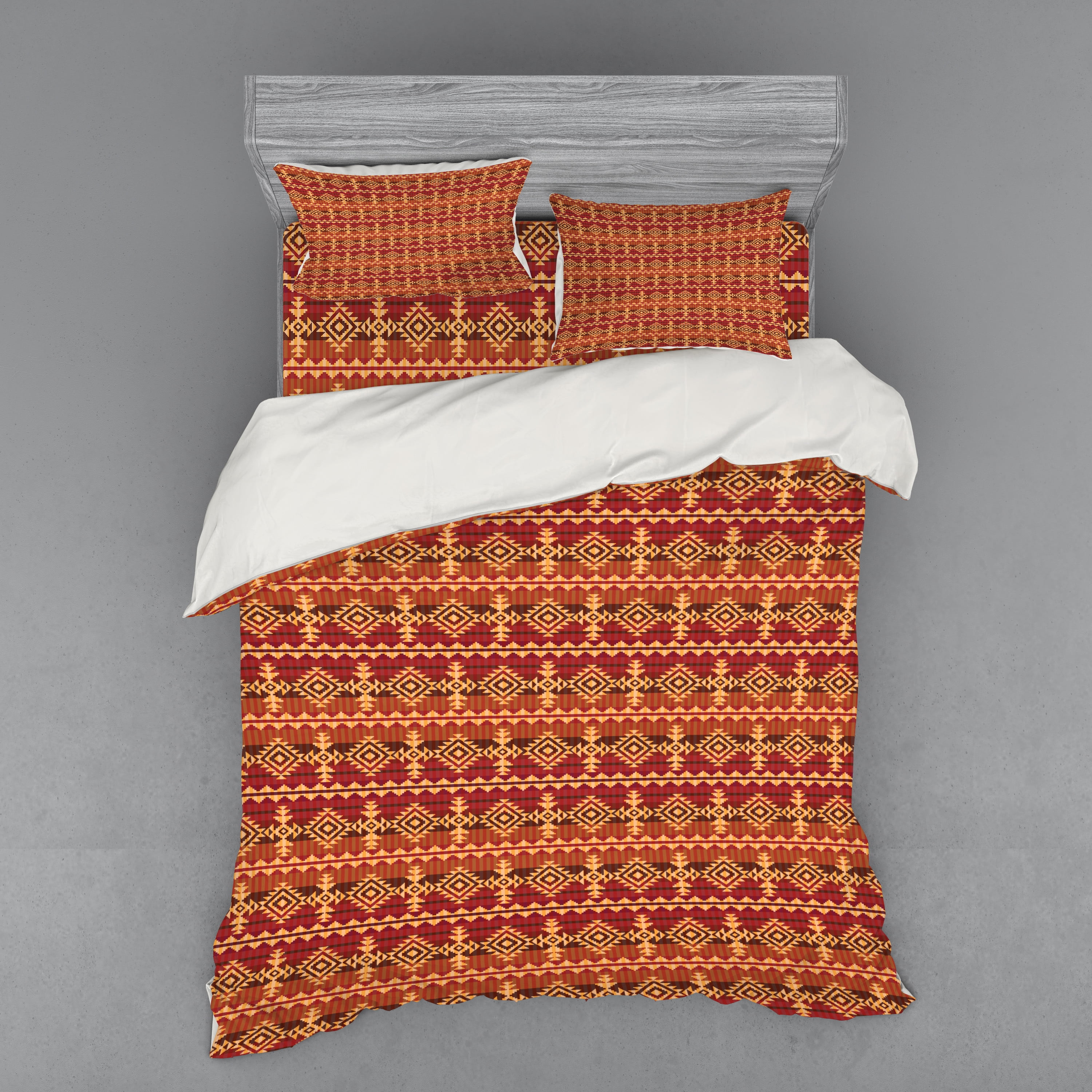 Ambesonne Ethnic Bedding Set 4 Pcs, Style Ethnic, Queen, Ginger and
