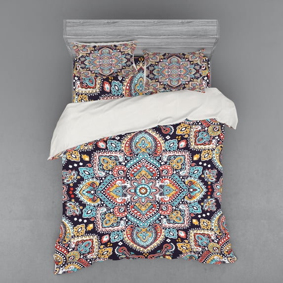 Ambesonne Ethnic Bedding Set 4 Pcs, Vintage Boho Art, Queen, Multicolor