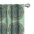 thumbnail image 1 of Ambesonne Ethnic Curtains, Abstract Flower Vibrant, Pair of 28"x95", Pale Yellow Turquoise, 1 of 5