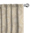 thumbnail image 1 of Ambesonne Ethnic Curtains, Brownish Floral Circles Art, Pair of 28"x63", Pale Camel Ginger and Caramel, 1 of 4