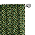 thumbnail image 1 of Ambesonne Ethnic Curtains, Circles Stripes Ornament, Pair of 28"x84", Lime Green Orange, 1 of 5
