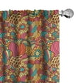 thumbnail image 1 of Ambesonne Ethnic Curtains, Colorful Floral Doodle, Pair of 28"x63", Multicolor, 1 of 5