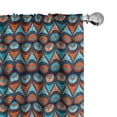 thumbnail image 1 of Ambesonne Ethnic Curtains, Folkloric Drop Motives Art, Pair of 28"x63", Sky Blue Burnt Orange, 1 of 5