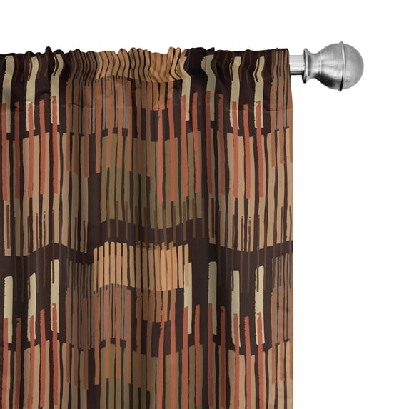 Ambesonne Ethnic Curtains, Geometric Stripes Design, Pair of 28"x95", Multicolor